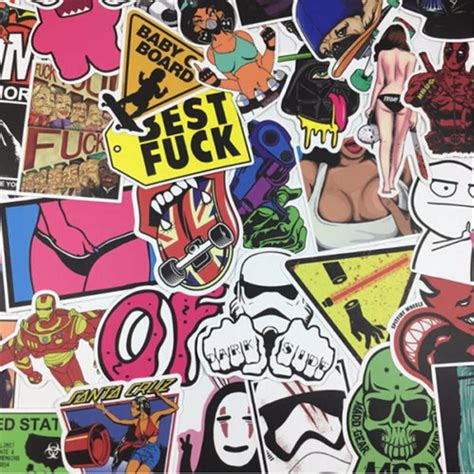 Random Skateboard Stickers Vinyl Laptop Luggage Decals Dope Sticker Lot ...