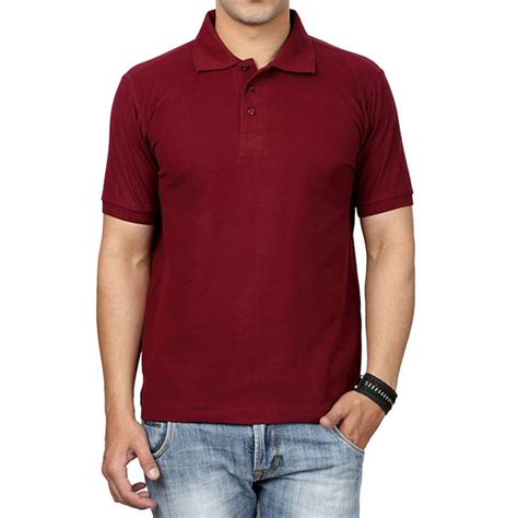 Maroon Plain Collar Polo T-shirt - Tanshar