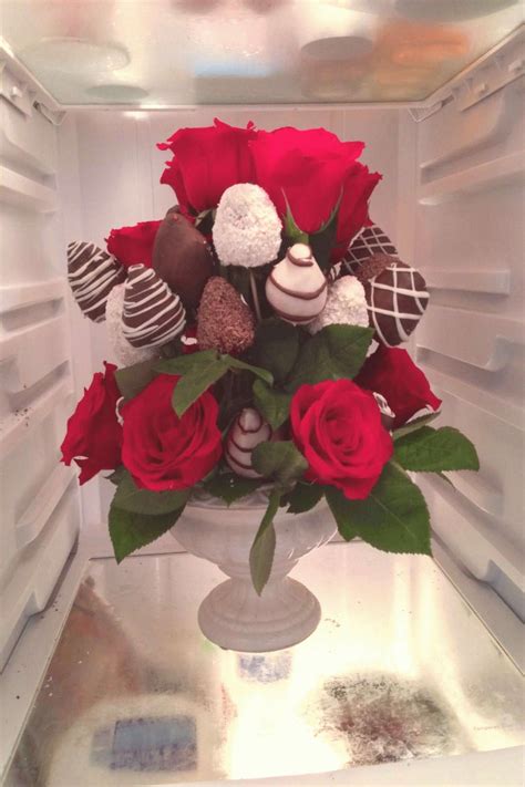 Edible arrangement with red toes and chocolate covered strawberries | Chocolate covered ...