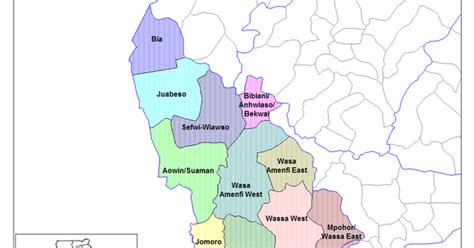 Western Region Ghana : one map with the districts - Ahanta West is the Best!