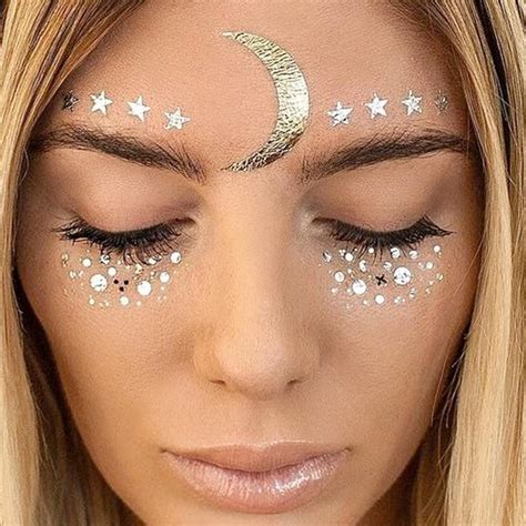 Metallic Face Temporary Tattoo Jewels - 11 Designs LOW STOCK!! in 2021 | Rave makeup, Festival ...