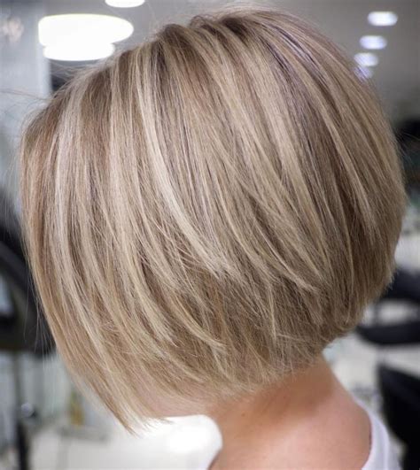 Short Layered Blonde Bob Blowout | Bobs for thin hair, Short layered
