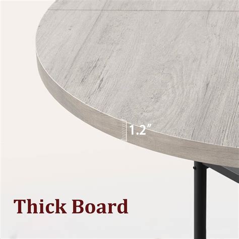 Babevy 47" Round Farmhouse Dining Table for 4–6, Wooden Kitchen Table