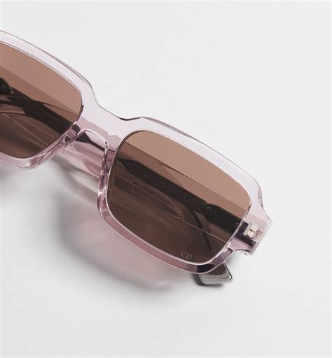 diortailoring  transparente rechteckige sonnenbrille  nude dior