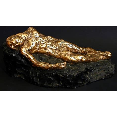 1950s "Recumbent Male Nude", Gilded Bronze Sculpture | Chairish