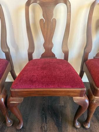 Vintage Upholstered Mahogany Dining Chairs (Set of Six) - furniture