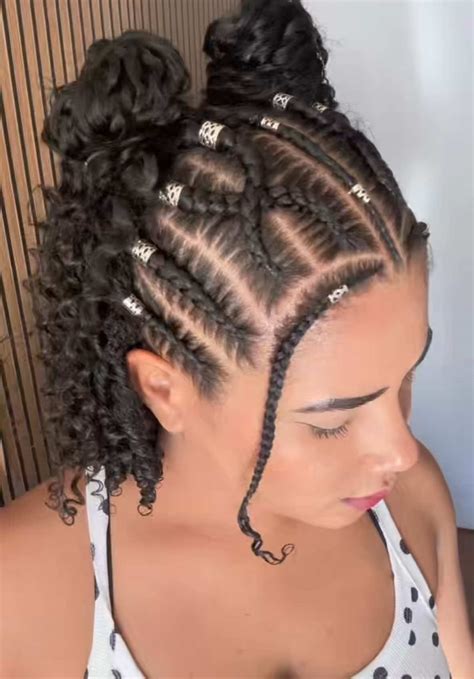 Trança Nagô Com Cachos - Tranças nagô, desenhos no cabelo, acessórios e cachos: uma combinação ...