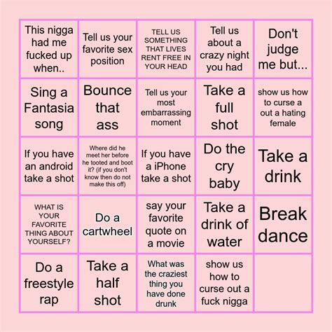 Girls Gone Wild Bingo Card