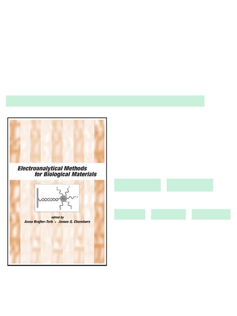 (Ebook) Electroanalytical Methods Of Biological Materials by Anna