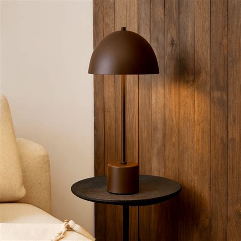 Luminária de Mesa Komaco Slim Com Cúpula Fixa Marrom Cortem | Leroy Merlin