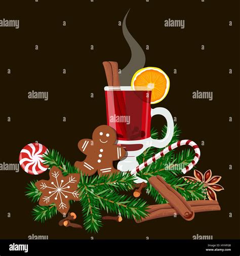 Cup hot wine spices Stock Vector Images - Alamy