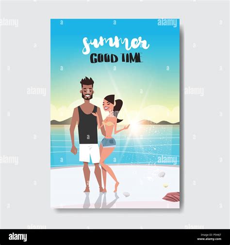 Good time at the beach Stock Vector Images - Alamy