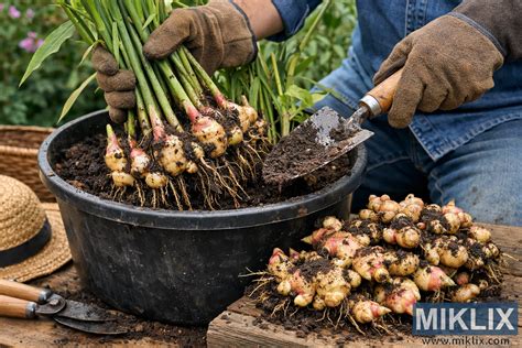 Image: Harvesting Mature Ginger from a Container Garden - Miklix