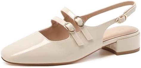 Mostrin Mary Jane Shoes Women Slingback Chunky Low Heels for Women