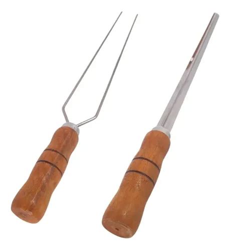 Em Casa De Ferreiro O Espeto É De Madeira - Kit 4 Espetos De Inox 40cm Com Cabo Madeira - Espada E Duplo | MercadoLivre