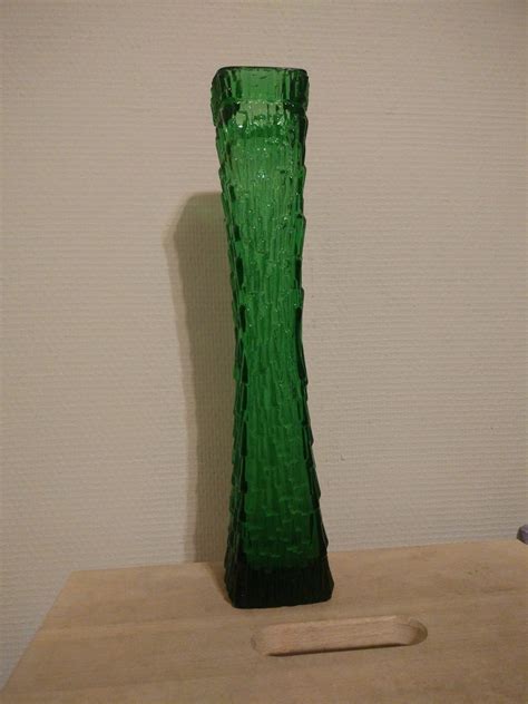 Oberglas Austrian Tall Green Textured Glass Vase | Tori