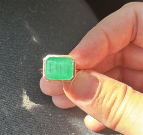 6 carat Natural Emerald Rose Gold Ring - Gem