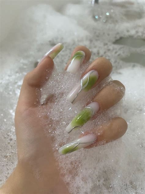 Ноготочки | Green nails, Manicure, Punk nails