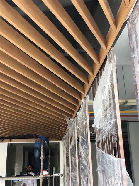Wooden Wood Finish False Ceiling,, 6 mm at ₹ 100/sq ft in Ahmedabad ...