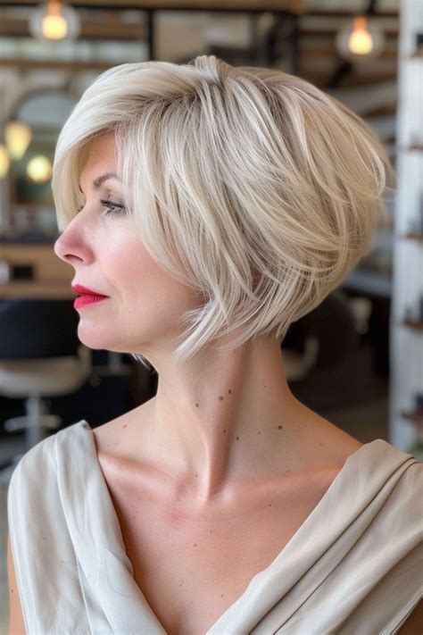 Clients react to pixie short stacked bob transformations at the salon 7