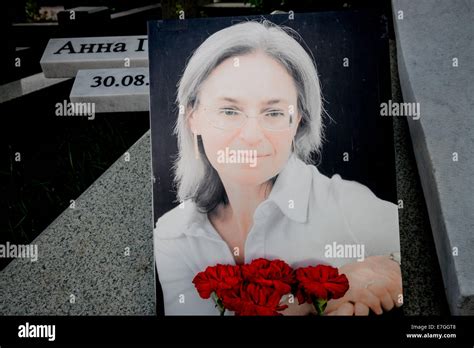The grave of Russian journalist Anna Politkovskaya in Moscow Stock ...