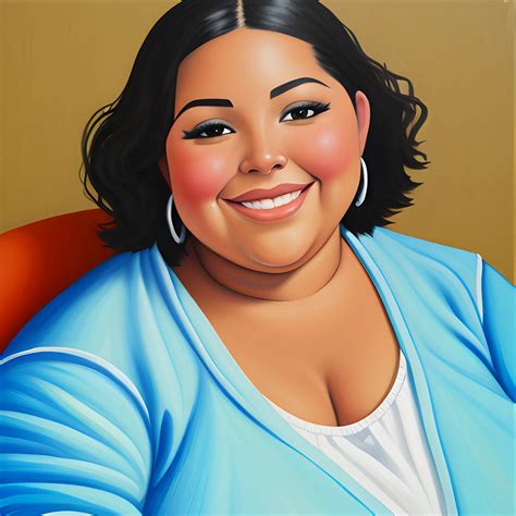 Chubby latina is smiling, Oil Painting - Arthub.ai
