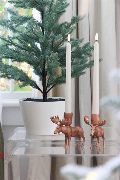diy woodland creature candlesticks terrain holiday knockoff