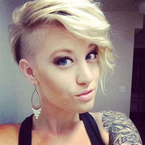 divine  side shaved hairstyle pixie cut