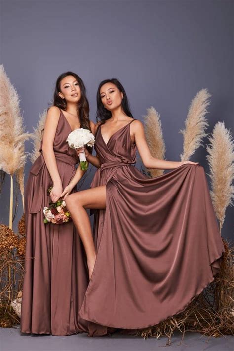 mocha dress  wedding guest   astyledweddingcom