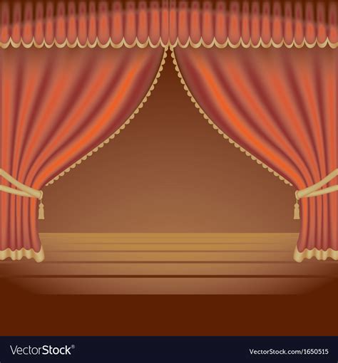 Red Theater Curtains Royalty Free Vector Image