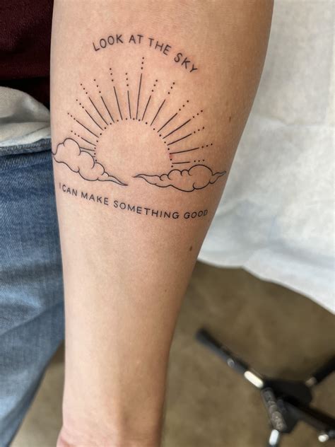 My first tattoo, based on the Porter Robinson song “Look at the Sky