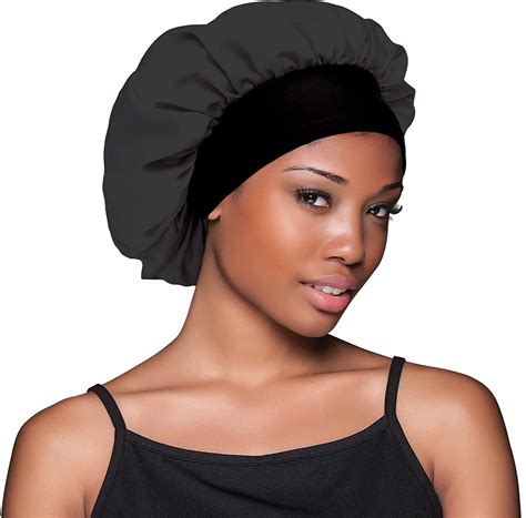 evolve satin wide edge bonnet  black ultimate hair protection buy