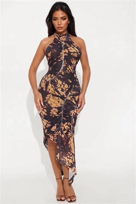 Kianna Mesh Maxi Dress - Black/combo | Fashion Nova