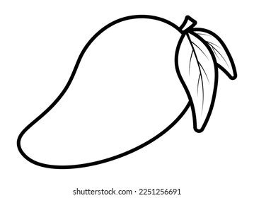 Drawing Coloring Cartoon Cute Mango Fruits Stock Vector (Royalty Free ...