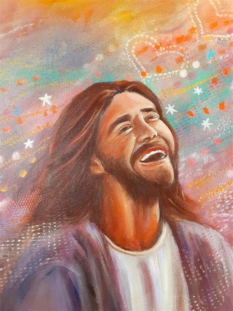 Happy Jesus Painting, Joyful Jesus, Colorful Jesus, 20x20 Gallery ...