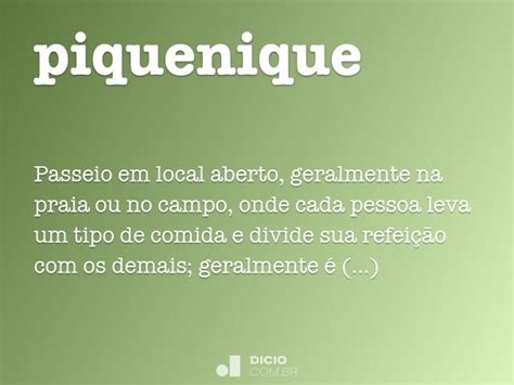Piquenique - Dicio, Dicionário Online de Português