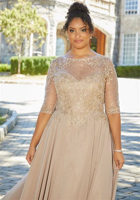 Mori Lee MGNY 71908 Beaded Embroidered Bodice Mother of the Bride Gown