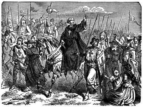The Crusades being Preached by a Monk on Horseback | ClipArt ETC