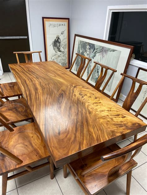 Live Edge Dining table Acacia Solid Wood Slab | Etsy