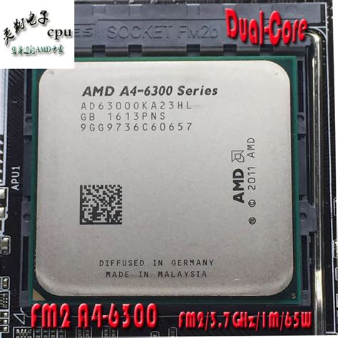 AMD APU A4 6300 CPU 3,7 Ghz L2=1M 65 Watt FM2 AD6300OKA23HL NEW desktop ...