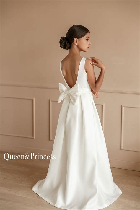 satin flower girl dress 10