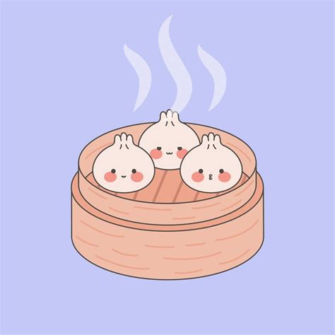 cute dumplings   emoticons   bamboo board kawaii dim