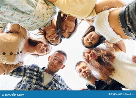 view    young positive people    stock image