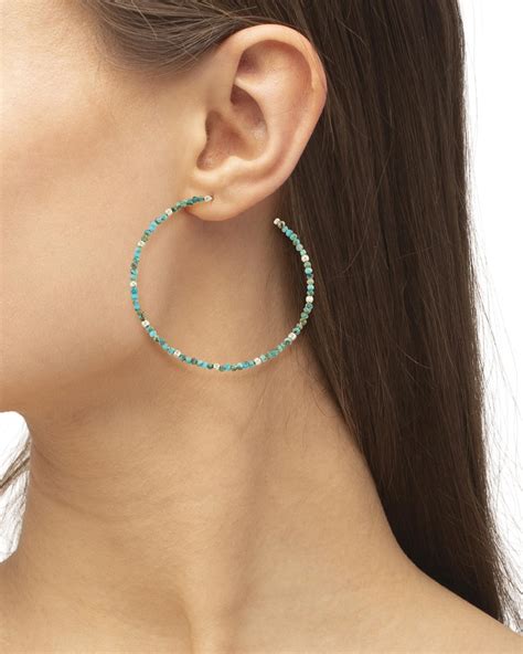 Scarlet Gold Hoop Earrings in Turquoise | Kendra Scott