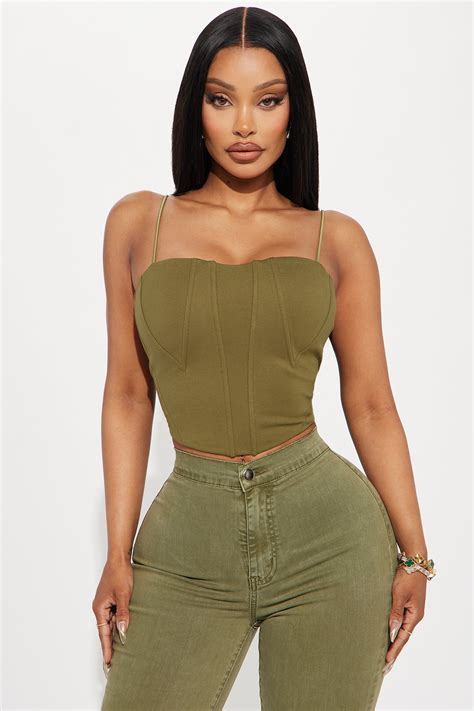 Put In Work Corset Top - Olive | Fashion Nova