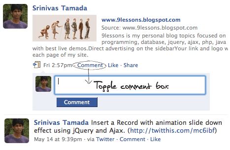 facebook  multi toggle comment box  jquery  php