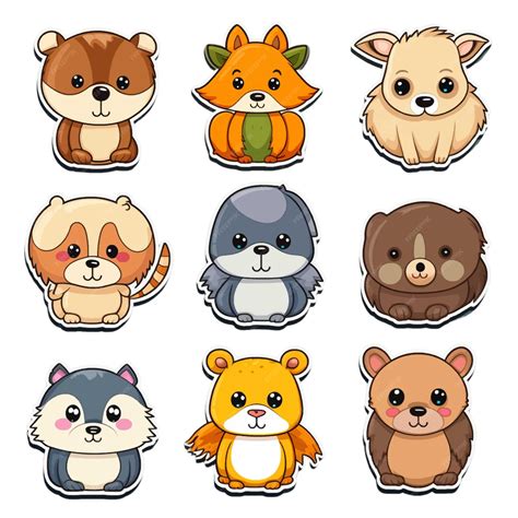 Premium Vector | Set of cute animals in cartoon style vector illustration