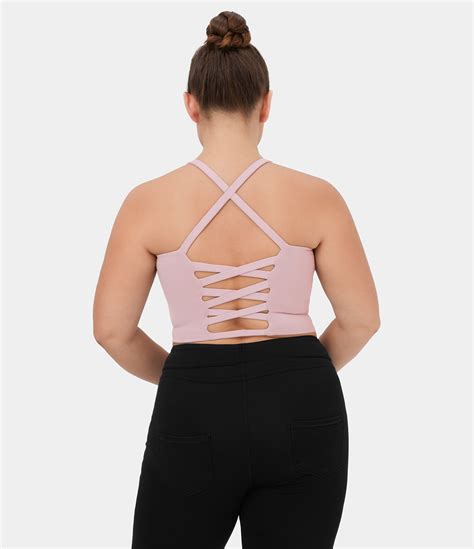 Women’s Crisscross Backless Cropped Yoga Plus Size Tank Top - Halara