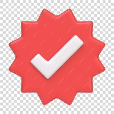 Premium PSD | Red verify check icon isolated on white background 3D