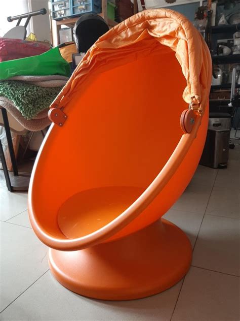 kursi putarkanopi lipat ikea ps lomsk swivel chair egg chair orange